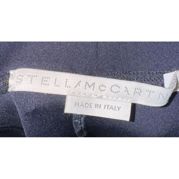 STELLA MCCARTNEY Navy Logo-print Scuba Tech Leggings Size 40/6-8 Small Pockets - Picture 4 of 12